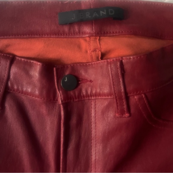 J Brand Red Leather Pants - Picture 1 of 4